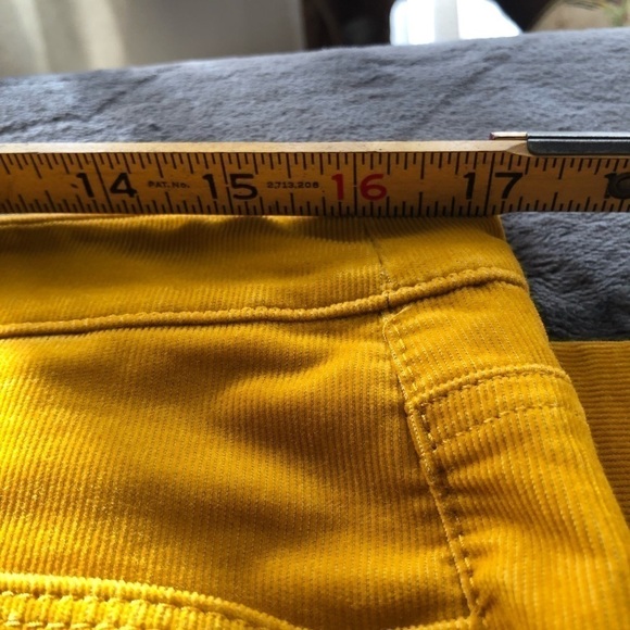 ANN Taylor Loft Mustard Yellow Corduroy Long Pants Modern Straight 30/10  #p1014 - Picture 7 of 8